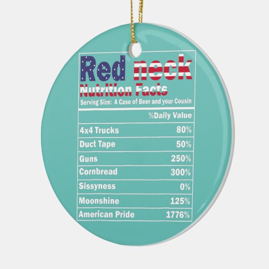 Funny Rednek Nutrition Feit 4 van juli land Keramisch Ornament (Links)