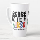 Funny regenboogverpleegster typografie bedankt je  latte mok (Linkerhoek)