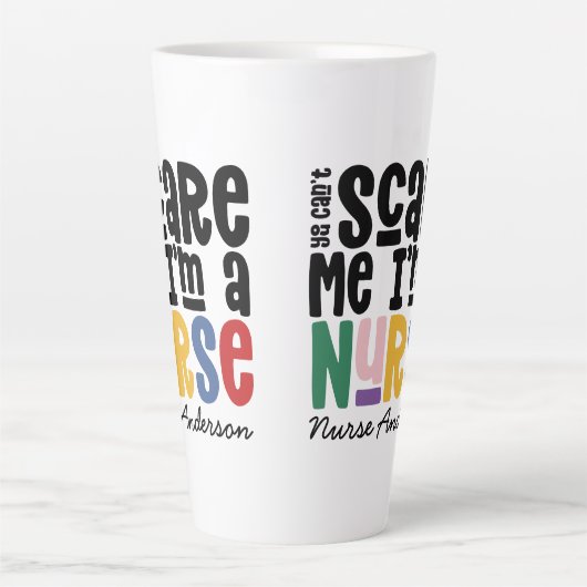 Funny regenboogverpleegster typografie bedankt je  latte mok (Voorkant)