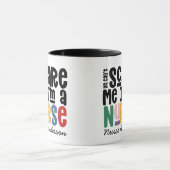 Funny regenboogverpleegster typografie bedankt je  mok (Midden)