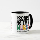 Funny regenboogverpleegster typografie bedankt je  mok (Voorkant rechts)