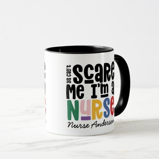 Funny regenboogverpleegster typografie bedankt je  mok (Voorkant rechts)