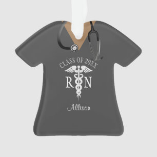 Funny Registered Zuster Afstuderen Scrub Top Monog Ornament