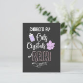 Funny Reiki Crystals and Essential Oils Quote Briefkaart (Staand voorkant)