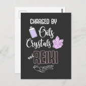 Funny Reiki Crystals and Essential Oils Quote Briefkaart (Voorkant / Achterkant)