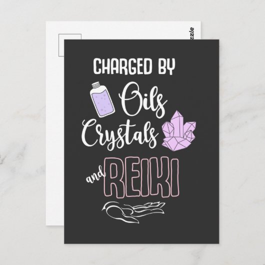 Funny Reiki Crystals and Essential Oils Quote Briefkaart (Voorkant / Achterkant)