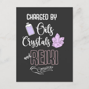 Funny Reiki Crystals and Essential Oils Quote Briefkaart