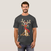 Funny Rein Christmas Antlers T-shirt (Voorkant volledig)