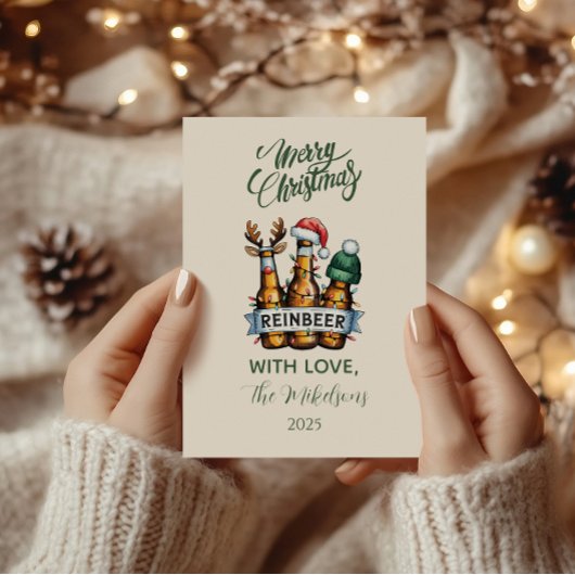 Funny Reinbeer Christmas Feestdagenkaart