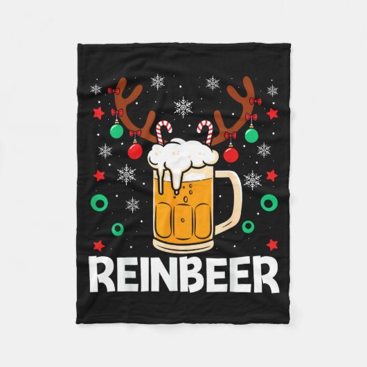 Funny Reinbeer Winedeer Beer Wine Matching Couples Fleece Deken (Voorkant)