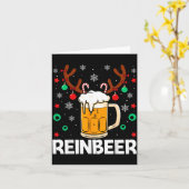 Funny Reinbeer Winedeer Beer Wine Matching Couples Kaart (Gele Bloem)
