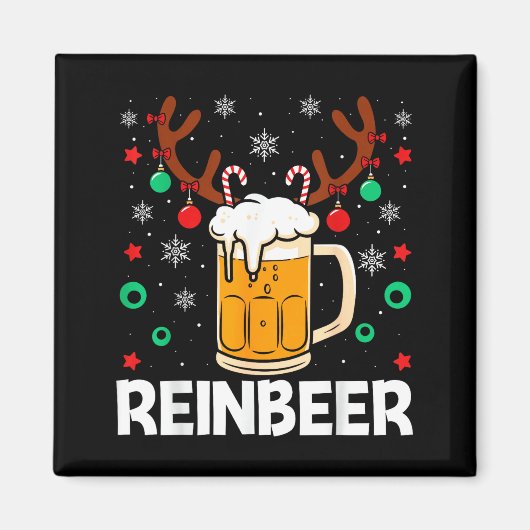 Funny Reinbeer Winedeer Beer Wine Matching Couples Magneet (Voorkant)