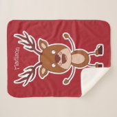 Funny Reindeer, aangepaste naam deken (Voorkant (horizontaal))