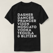 Funny Reindeer Alcohol Dasher Dancer Prancer Mosca T-shirt (Design voorkant)