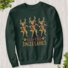 Funny Reindeer All Jingle Dames Ugly Kerstmis Trui