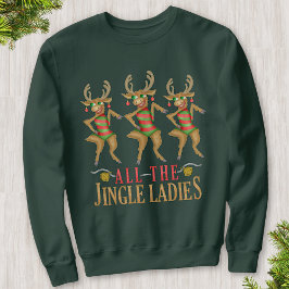 Funny Reindeer All Jingle Dames Ugly Kerstmis Trui