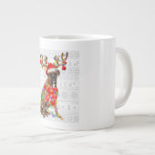 Funny Reindeer Boxer Dog-kerstlampjes Grote Koffiekop (Voorkant rechts)