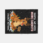 Funny Reindeer Carrot Hoarder Christmas Design  Fleece Deken (Voorkant (Horizontaal))
