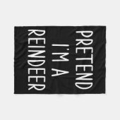 Funny Reindeer Christmas Costume Pretend I'm A Rei Fleece Deken (Voorkant (Horizontaal))