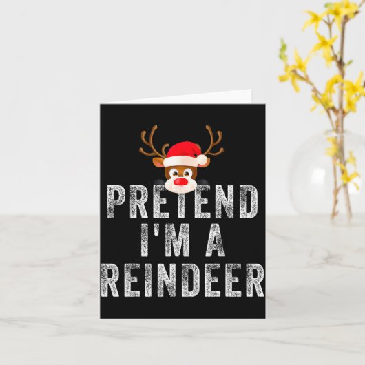 Funny Reindeer Christmas Costume Pretend I'm A Rei Kaart (Gele Bloem)