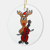 Funny Reindeer die Cello Kerstmis speelt Keramisch Ornament (Links)