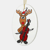 Funny Reindeer die Cello Kerstmis speelt Keramisch Ornament (Links)