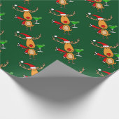 Funny Reindeer Drink Margarita kerstkunst Cadeaupapier (Hoek)