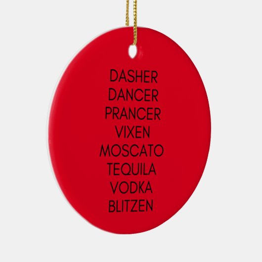 Funny Reindeer Drink Names Ornament (Rechts)