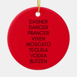 Funny Reindeer Drink Names Ornament