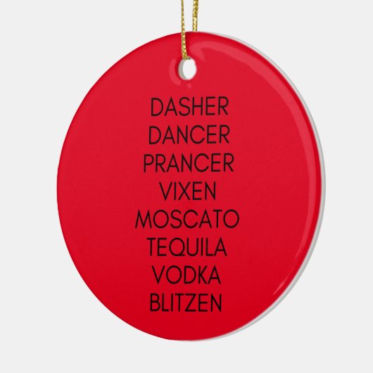 Funny Reindeer Drink Names Ornament (Links)
