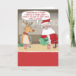Funny Reindeer en Kerstmis Feestdagen Kaart