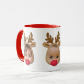 Funny Reindeer Faces Mok (Voorkant links)