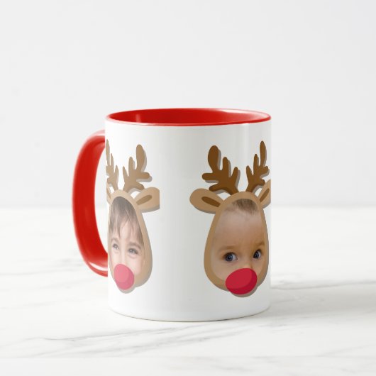 Funny Reindeer Faces Mok (Voorkant links)