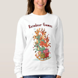 Funny Reindeer Games Christmas Hoodie Trui