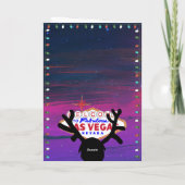 Funny Reindeer ging naar Vegas gevouwen kerst Kaar Feestdagen Kaart (Achterkant)