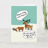 Funny Reindeer ging naar Vegas gevouwen kerst Kaar Feestdagen Kaart (Voorkant)