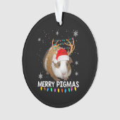 Funny Reindeer Guinea Pig Kerstmis Ornament (voorkant)