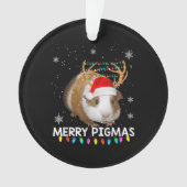 Funny Reindeer Guinea Pig Kerstmis Ornament (voorkant)