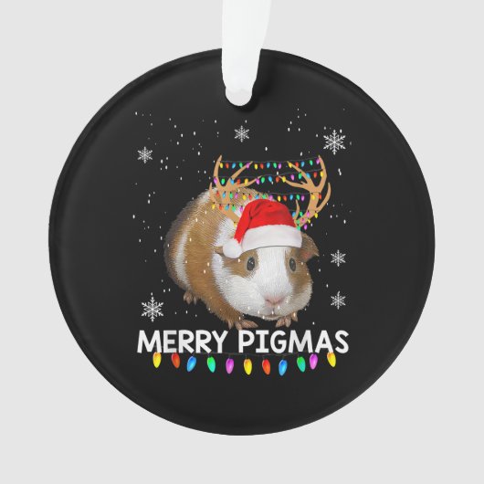 Funny Reindeer Guinea Pig Kerstmis Ornament (voorkant)