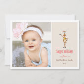 Funny Reindeer Holiday Fotokaart. Feestdagenkaart (Voorkant)