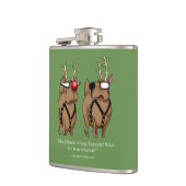 Funny Reindeer Humor Cartoon Holiday Flask Gift Heupfles (Links)