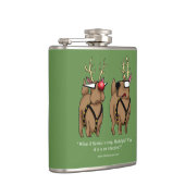 Funny Reindeer Humor Cartoon Holiday Flask Gift Heupfles (Rechts)