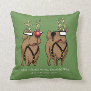 Funny Reindeer Humor Cartoon Pillow Gift Kussen