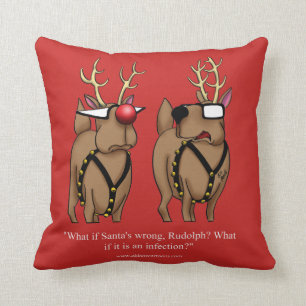 Funny Reindeer Humor Kerstmis Kussen