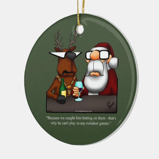 Funny Reindeer Humor Ornament (Links)