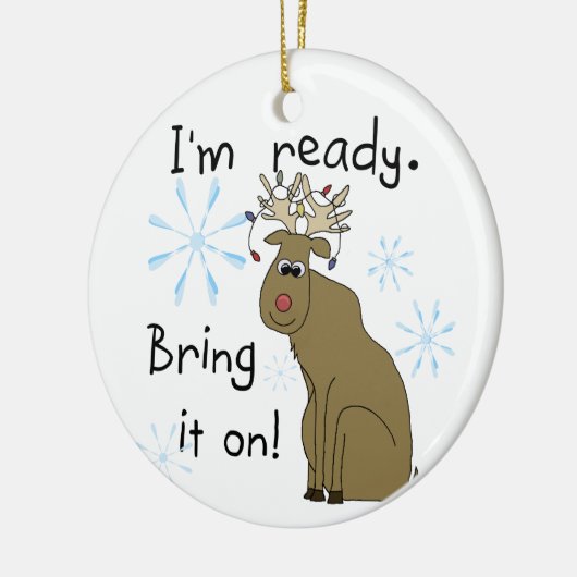 Funny Reindeer Keepsake Ornament (Links)