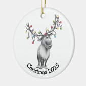 Funny Reindeer Keramisch Ornament (Links)
