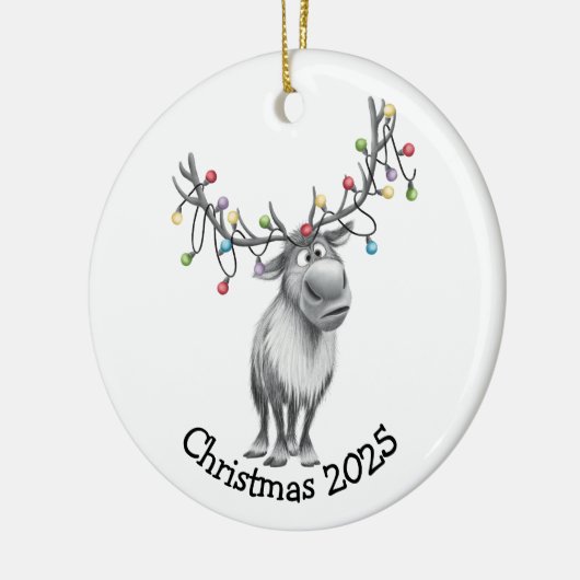 Funny Reindeer Keramisch Ornament (Links)