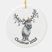 Funny Reindeer Keramisch Ornament (Achterkant)