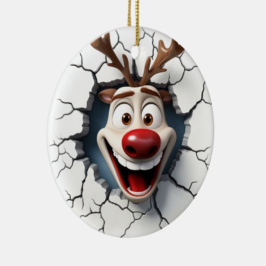 Funny Reindeer Keramisch Ornament (Rechts)